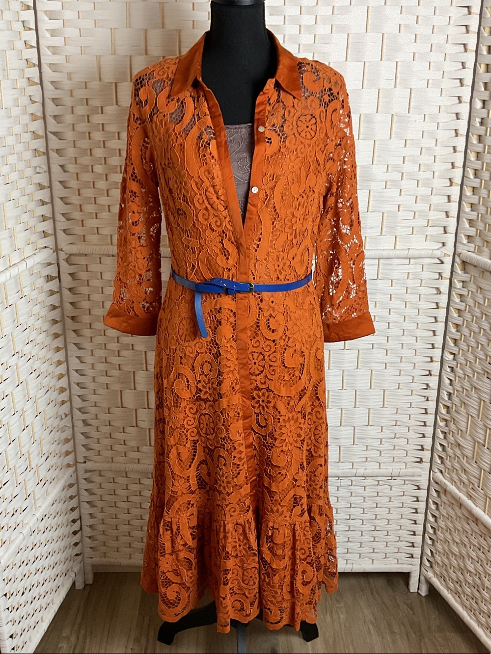 Nanette Lepore Orange Lace Maxi Dress!